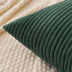 Miulee Pack Of 2 Army Green Corduroy Pillow Covers Soft Soild Striped Throw Pillow Covers Set Decorative Square Cushion Cases Pillowcases For Spring Sofa Bedroom Couch 20 X 20 Inch