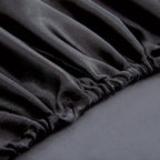Homiest Black Satin Fitted Sheet King Size Fitted Bed Sheet, Deep Pocket Fitted Sheet Only, Luxury & Ultra Soft Bedding Fitted Sheet Single Bottom Bed Sheets Sold Separately