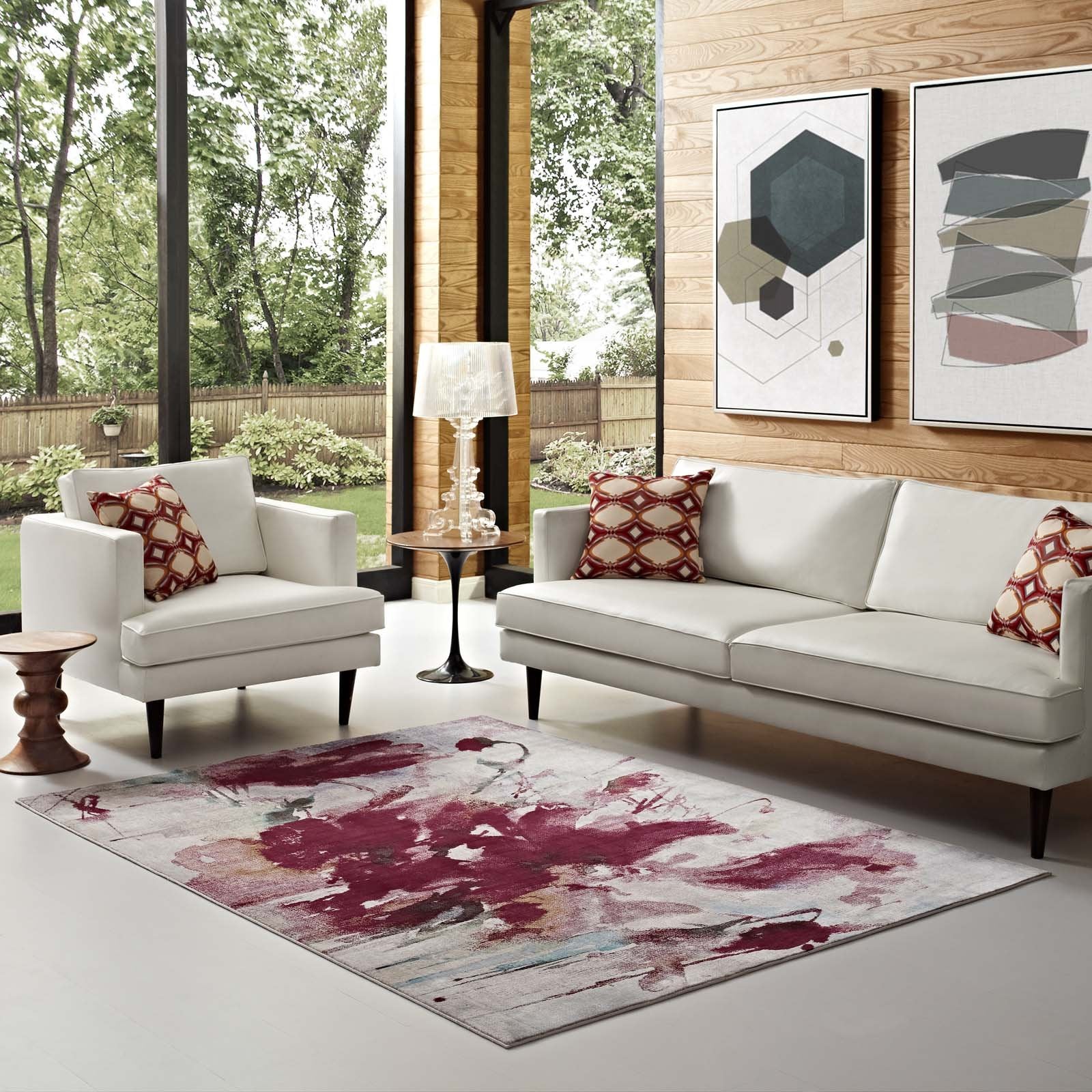 Modway Blume Colorful Abstract Floral 4X6 Area Rug