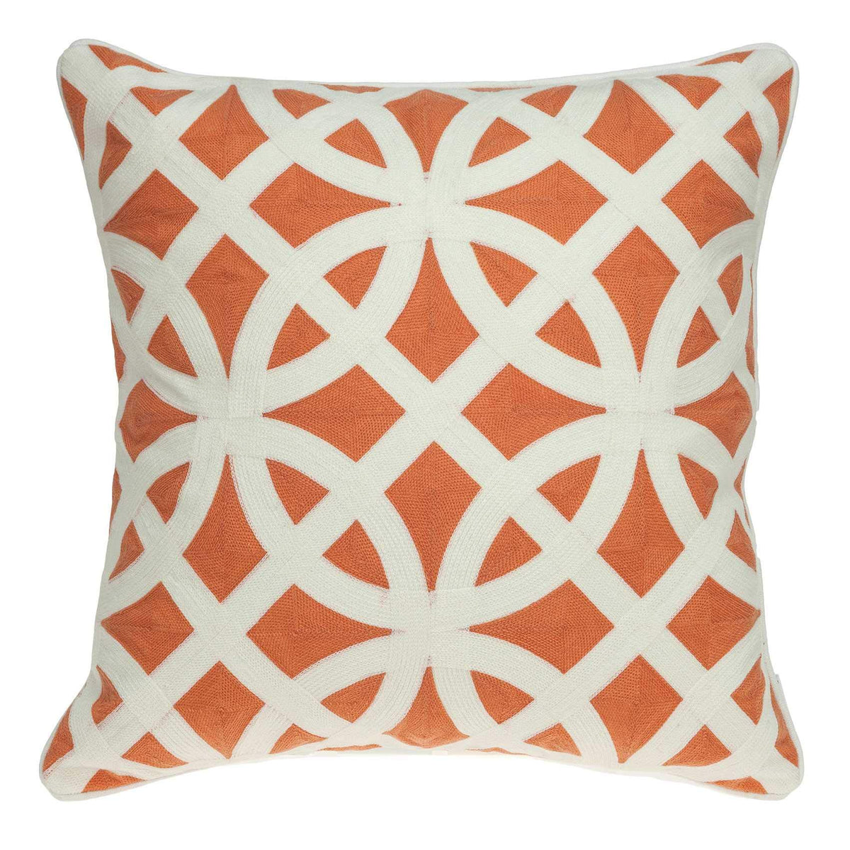 HomeRoots Cotton 20' x 7' x 20' Transitional Orange Pillow Cover with Poly Insert