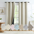 Natural Linen Full Blackout Curtains for Small Windows 45inch Thermal Insulated Noise Reducing Bedroom Drapes Rustic Farmhouse T