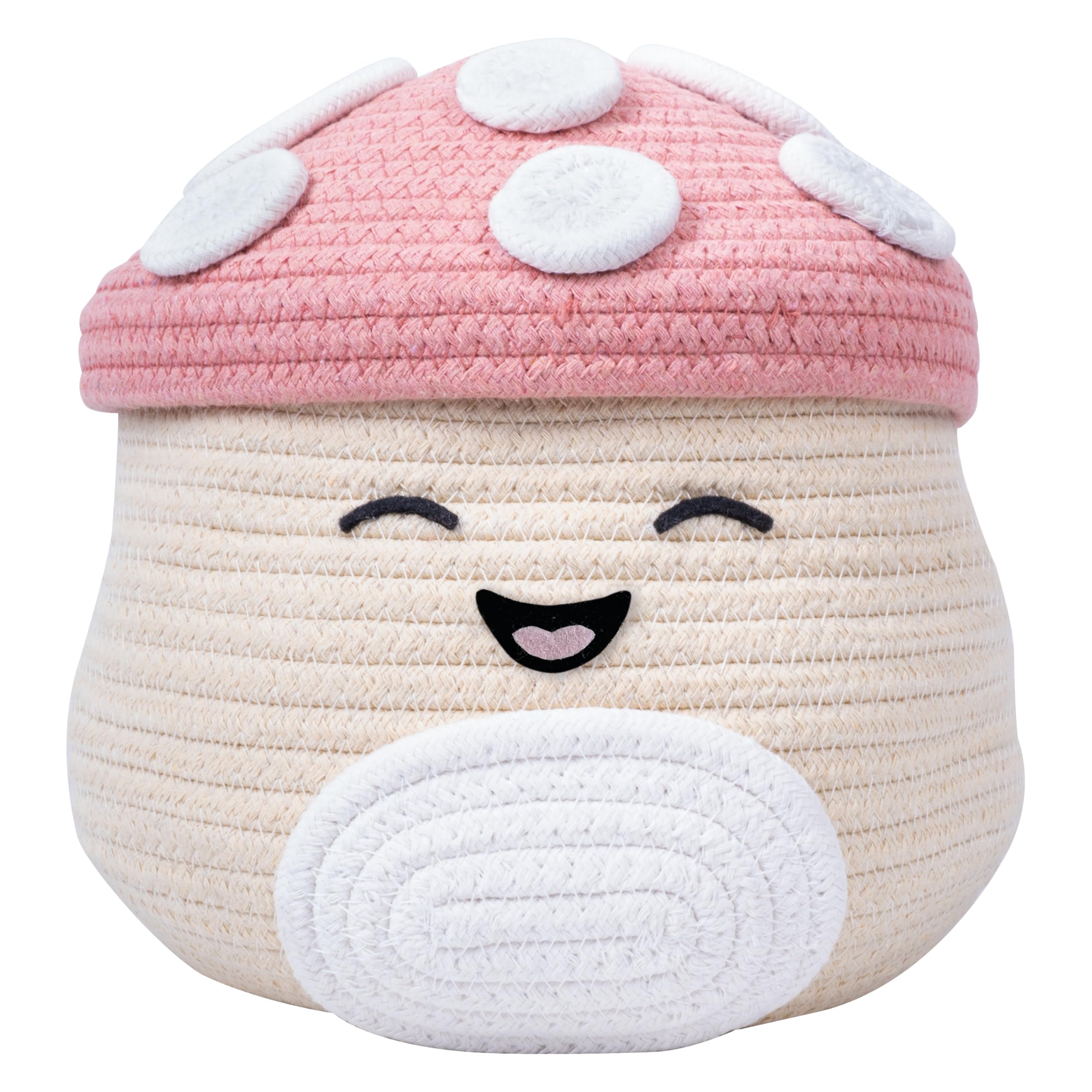 Fizz Creations Squishmallows Malcolm The Mushroom Woven Storage Basket With Lid | 8.5 Inches Tall | Officially Licensed Squishma