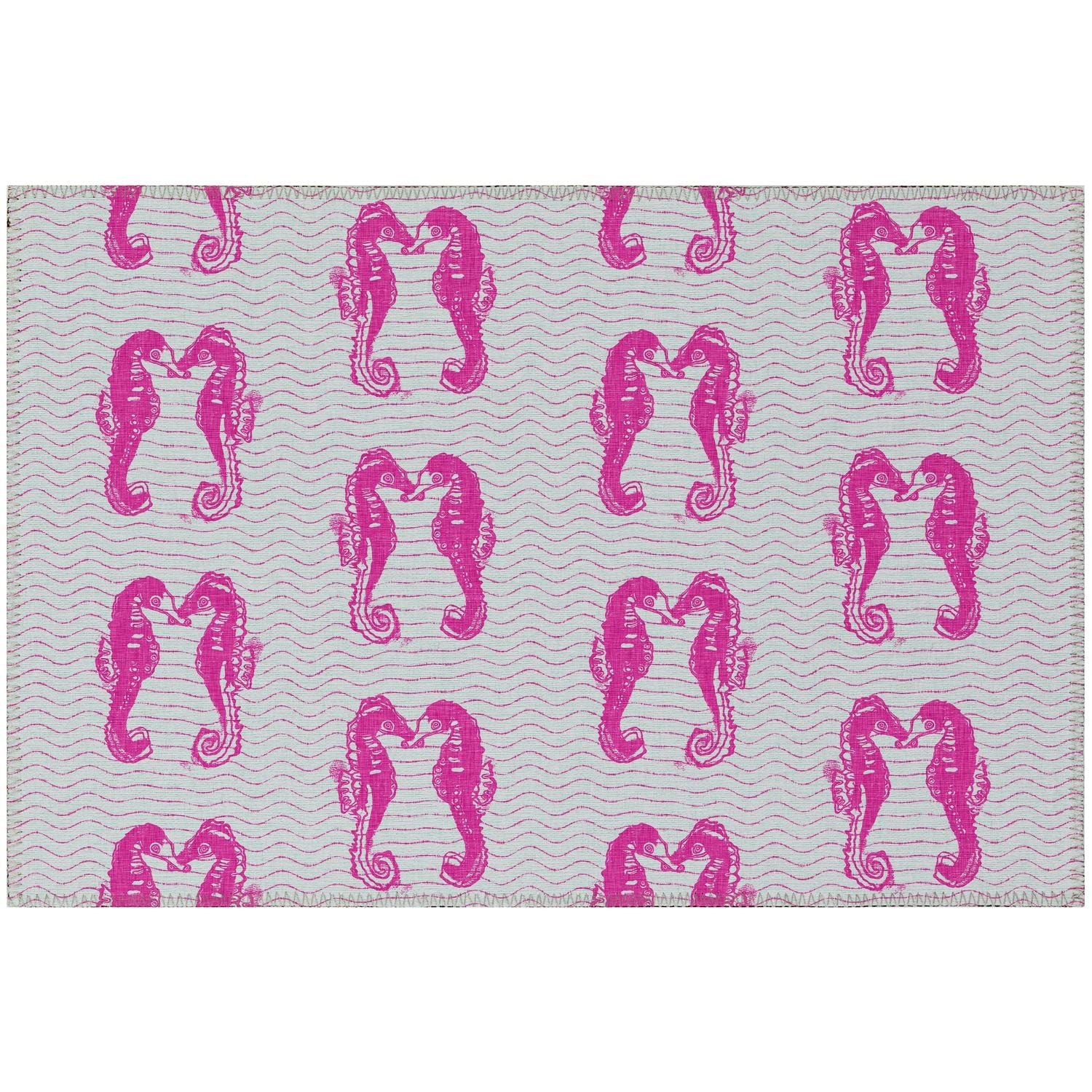 Seabreeze Sz15 Pink Coastal Rug Rectangle 9' X 12'