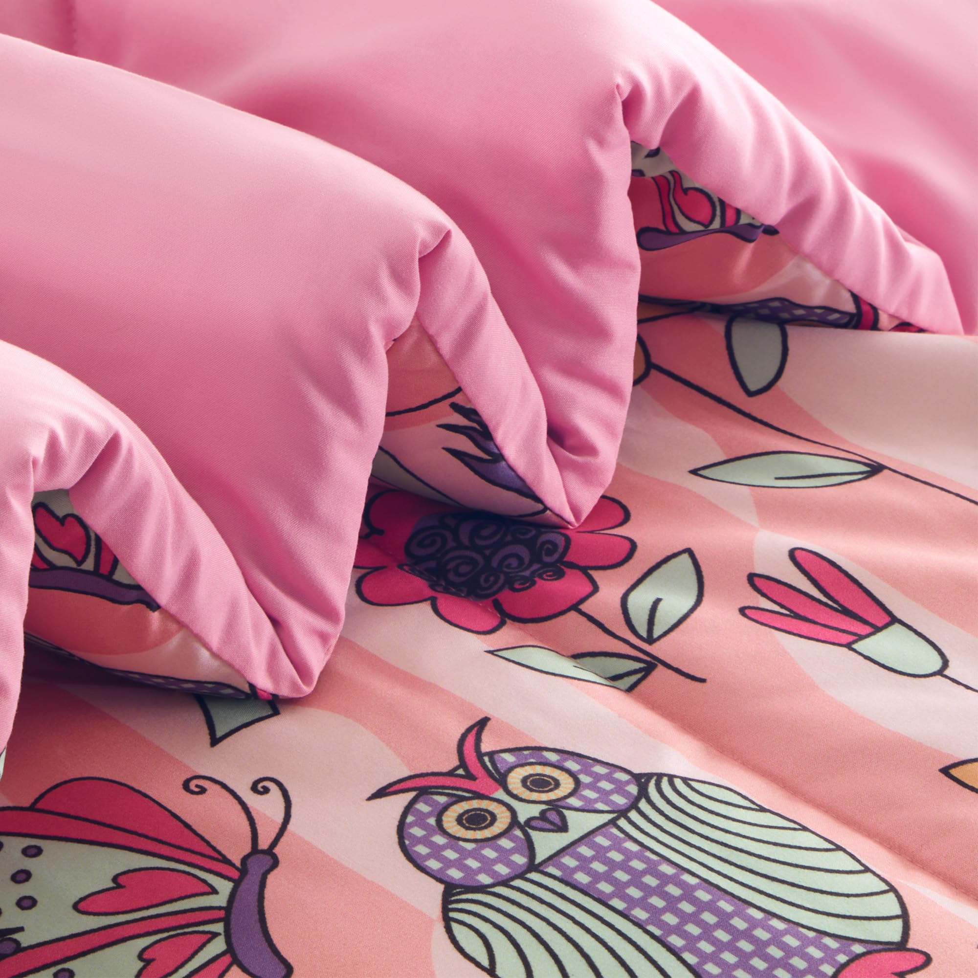 Sleep Zone Kids Comforter Set With Comforter, Sheet, Pillowcase & Sham, Super Soft And Comfortable, Teens, Girls All Season (Gar