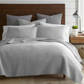 Levtex Home - Cross Stitch Light Grey Quilt Set - 100% Cotton - Full/Queen Quilt (88X92In.) + 2 Standard Shams (26X20In.) - Reve