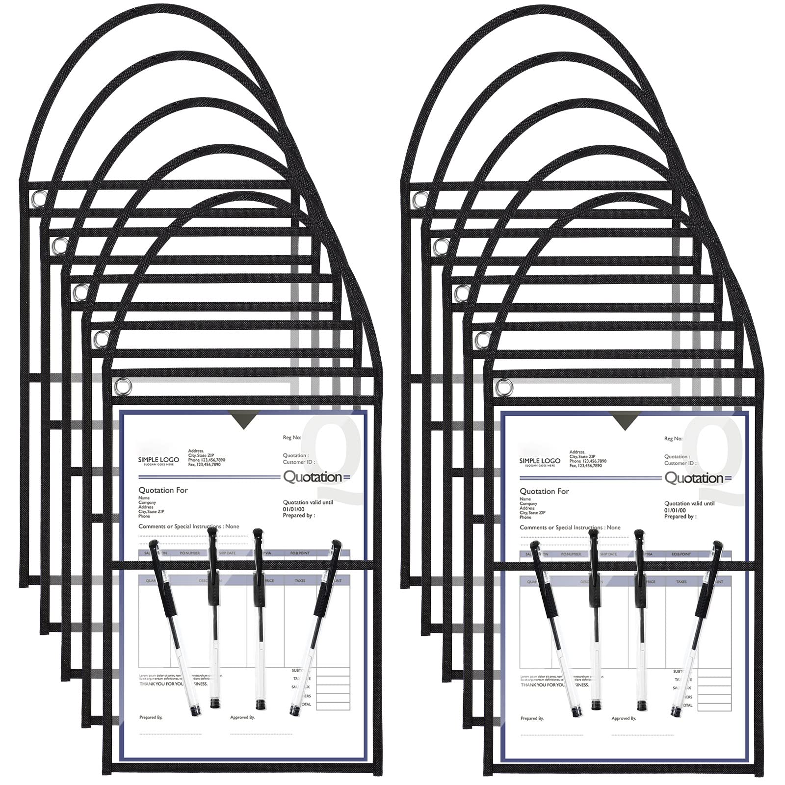 Epakh 30 Pack Work Order Plastic Sleeves Repair Order Sleeves 9 X 12 Inch Work Order Holder Pockets Job Ticket Holders Dry Erase