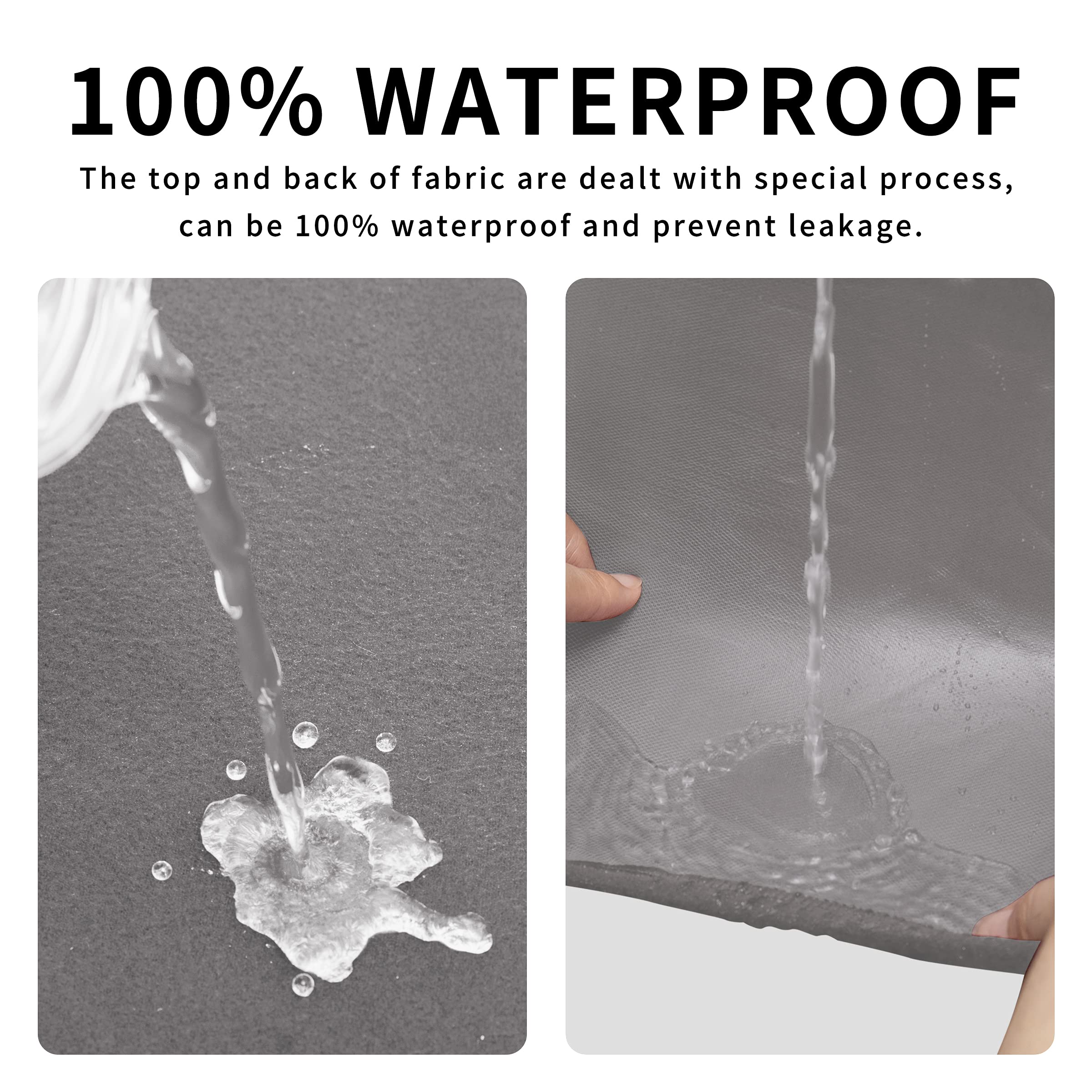 Easy-Going 100% Dual Waterproof Stretch Ottoman Cover Rectangle Folding Storage Stool Furniture Protector Soft Slipcover For Liv