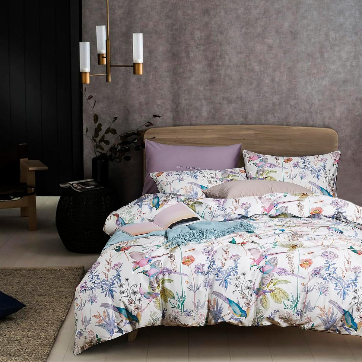 Flower Bird Comforter Set Garden Style Floral Comforter Set Full Size Vibrant Colors Floral Botanical Comforter Set For All Seas