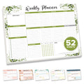 Decorably 52 Sheets Forest Green Undated Weekly Planner Tear Off Pad, 11X8.5In Easy Tear-Off Weekly Calendar Pad Tear Off For Fo