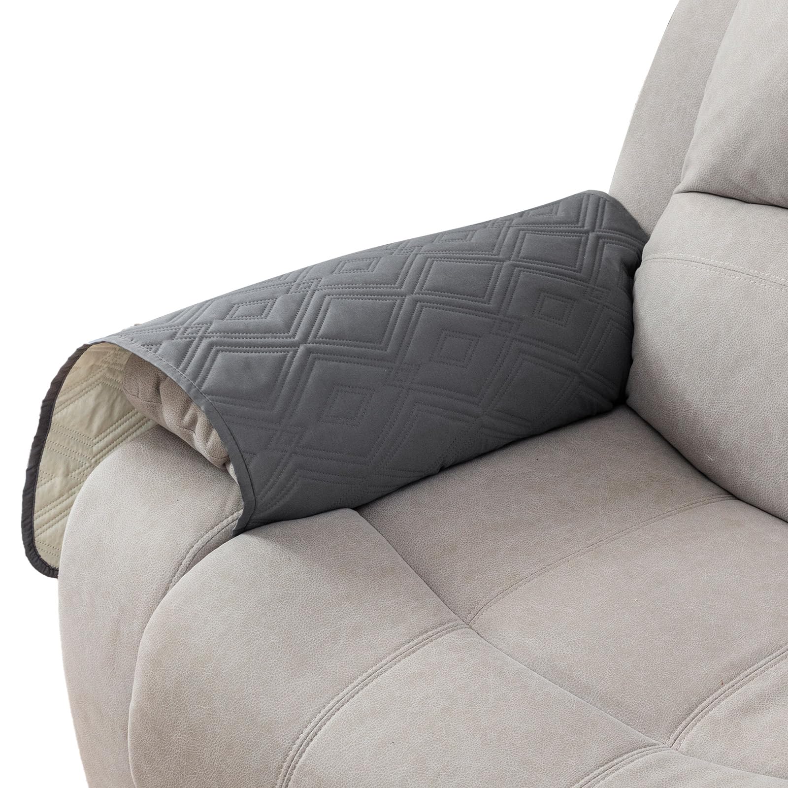 Genina 100% Waterproof Couch Arm Covers Set Of 2, Armrest Covers For Sofa Couch Armchair, Anti-Slip Sofa Arm Cover Protectors Ar