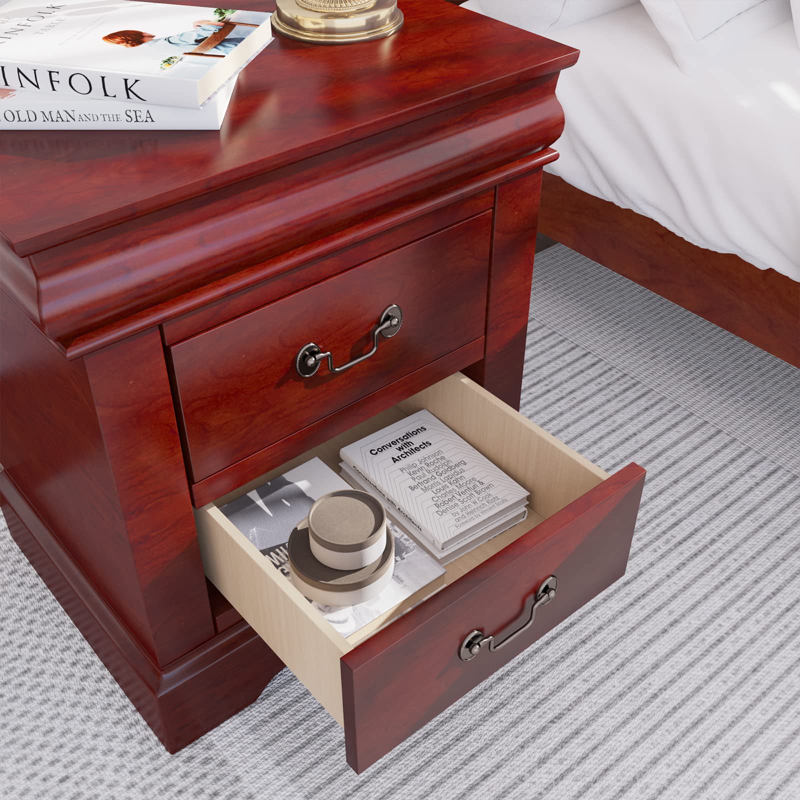 Acme Furniture Louis Philippe III Nightstand in Cherry