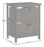Winsome Omaha Composite Wood Storage Rack With 2 Foldable Corn Husk Baskets, Black (20216)