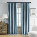 DUALIFE Dusty Stone Blue Blackout Curtains 90 Inch Long 2 Panels Set Pinch Pleat Drapes for Living Room Boys Bedroom Thermal Ins