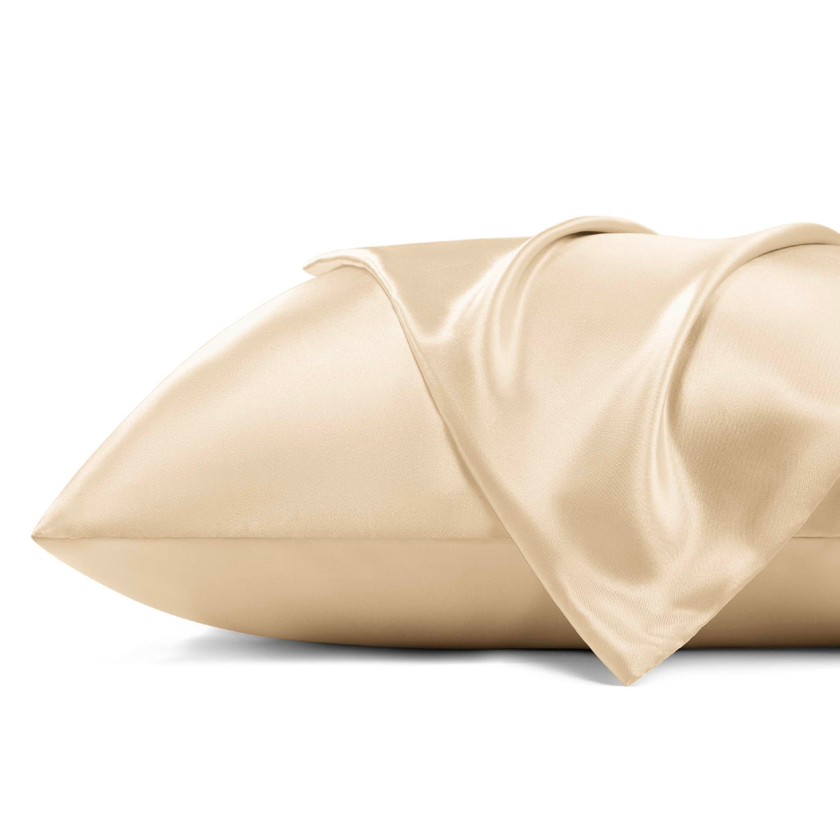 Bedsure Satin Pillowcase For Hair And Skin - Champagne Zipper Pillow Cases Queen Size Set Of 2, Similar To Silk Pillow Cases, Si