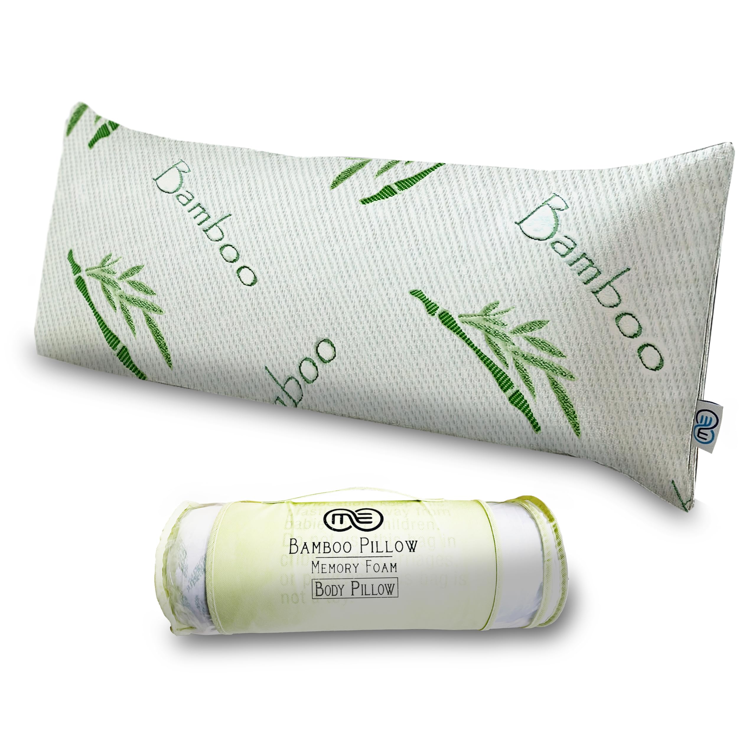 Omeo Full Rayon Bamboo Fiber Pillow Memory Foam Body Pillow For Side Sleeper, Huggable Long Body Pillow For Adults With Washable