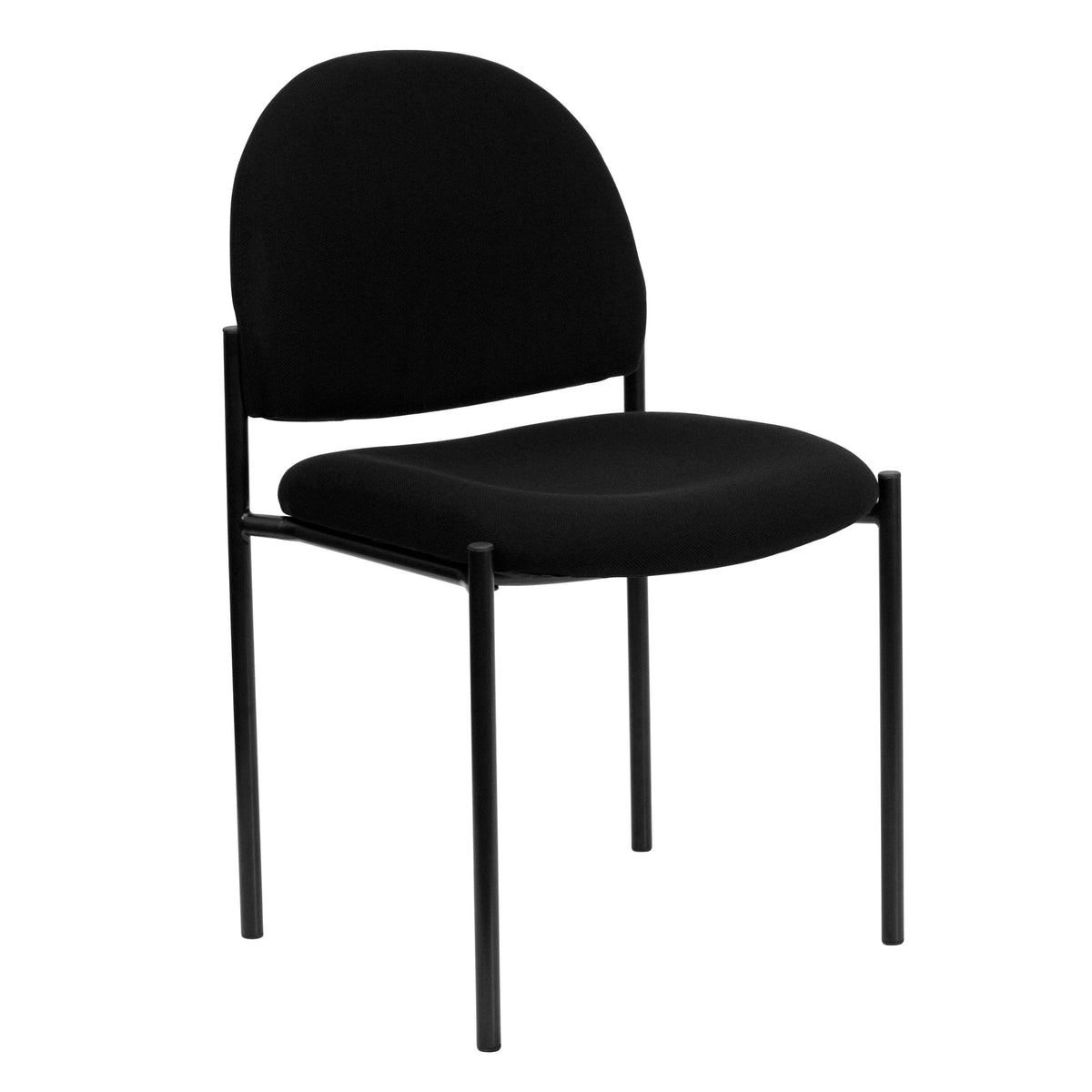 Flash Furniture Tania Comfort Black Fabric Stackable Steel Side Reception Chair