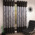 Home Sizzler 2 Pieces Elegant Panel Eyelet Polyester Door Curtains  7 Feet, Brown
