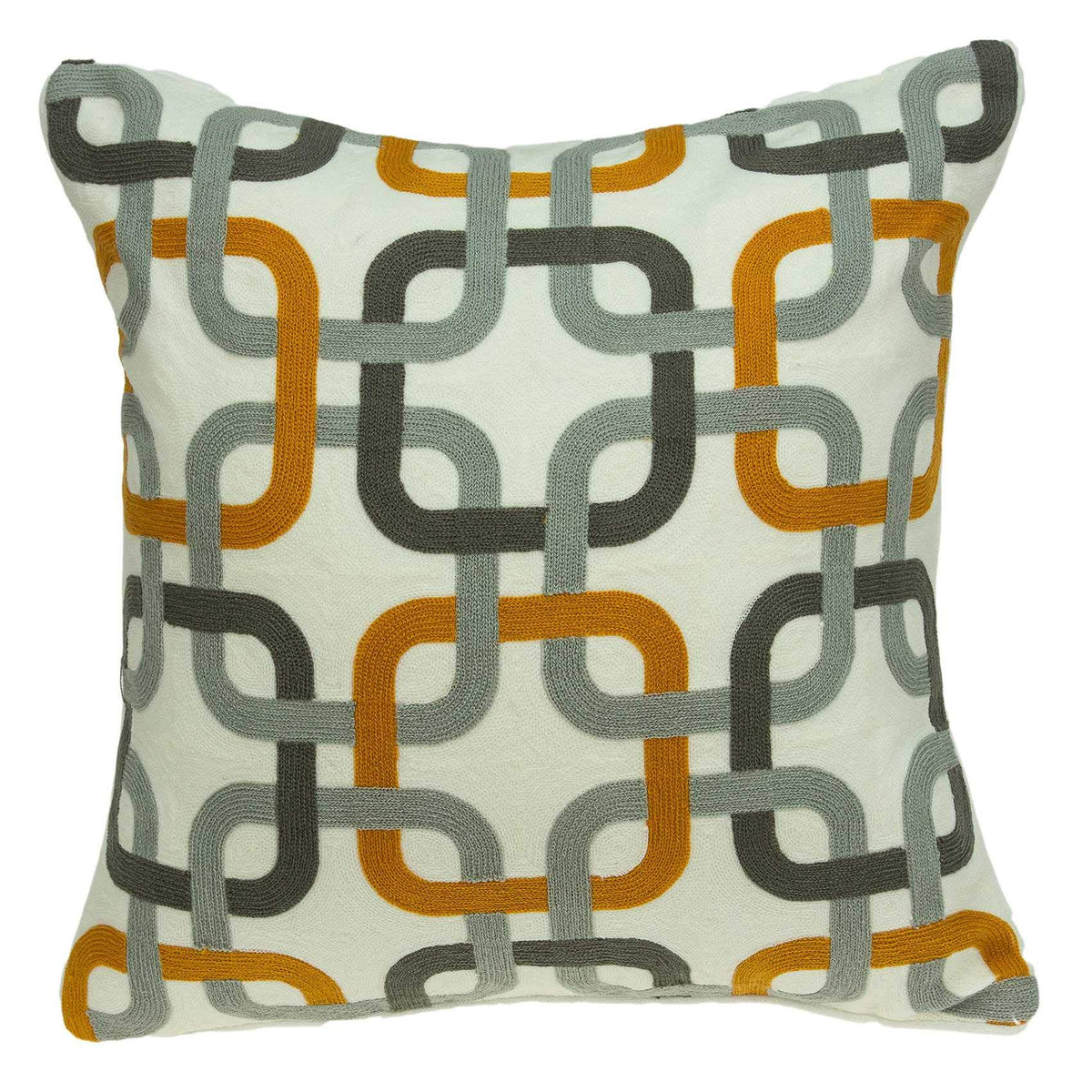 20' X 7' X 20' Cool Gray and Orange Pillow Cover with Down Insert