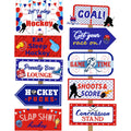20 Pieces Hockey Party Decorations Supplies Hockey Sign Hockey Party Cutouts for Indoor Outdoor Birthday Sports Theme Party Phot