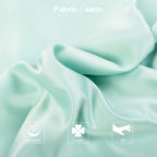 Ntbay Zippered Satin Pillow Cases For Hair And Skin, Luxury King Hidden Zipper Pillowcases Set Of 2, 20X36 Inches, Cyan