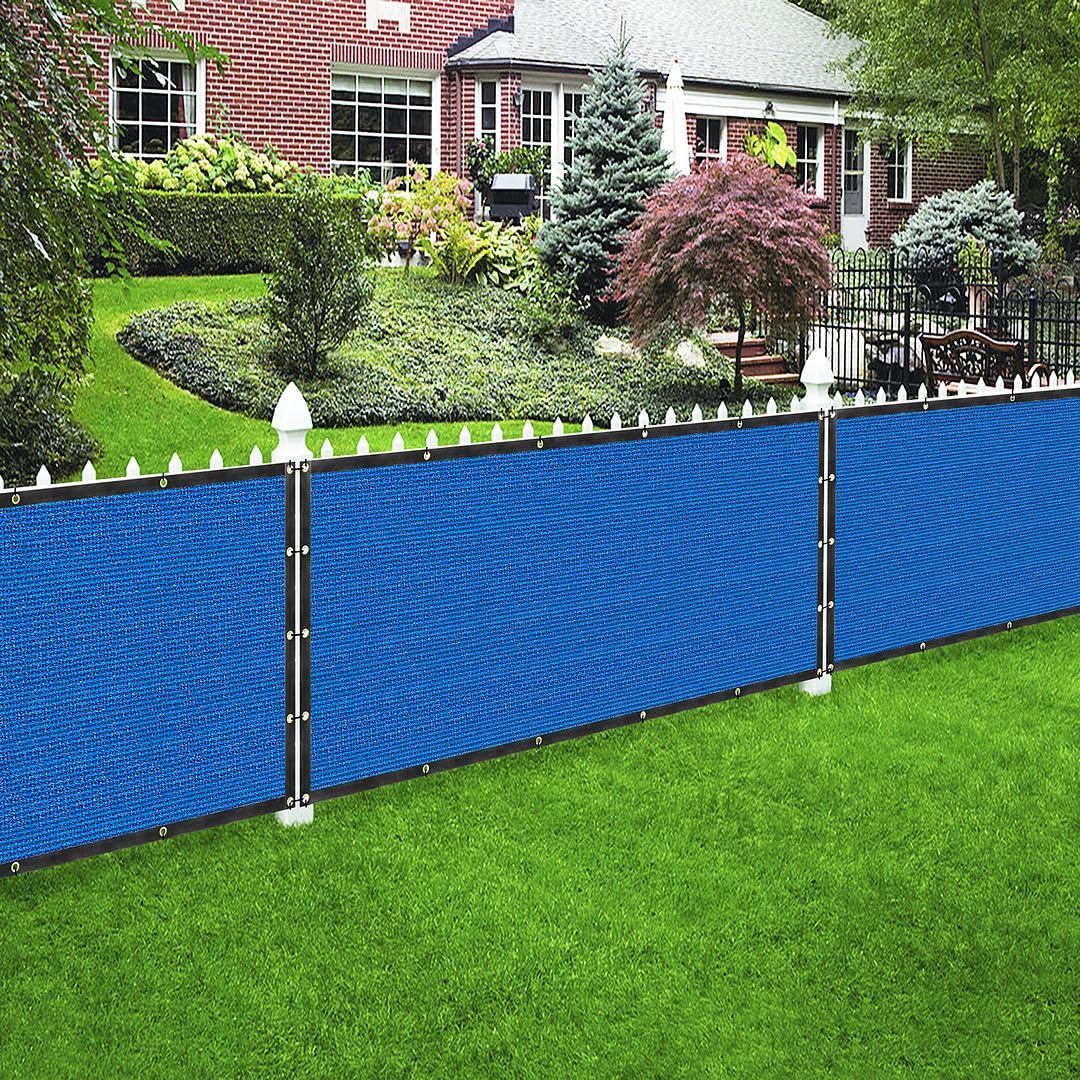 3' X 83' Blue Privacy Screen Fence Cover Panel Shade Cloth Fabric For Chain Link Fence Gate Balcony Deck Patio Pool Railing Porc