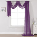 DONREN Royal Purple Window Scarf for Background - Luxury Soft Sheer Scarf Add to Window Curtains for Enhanced Effect (52 by 216 