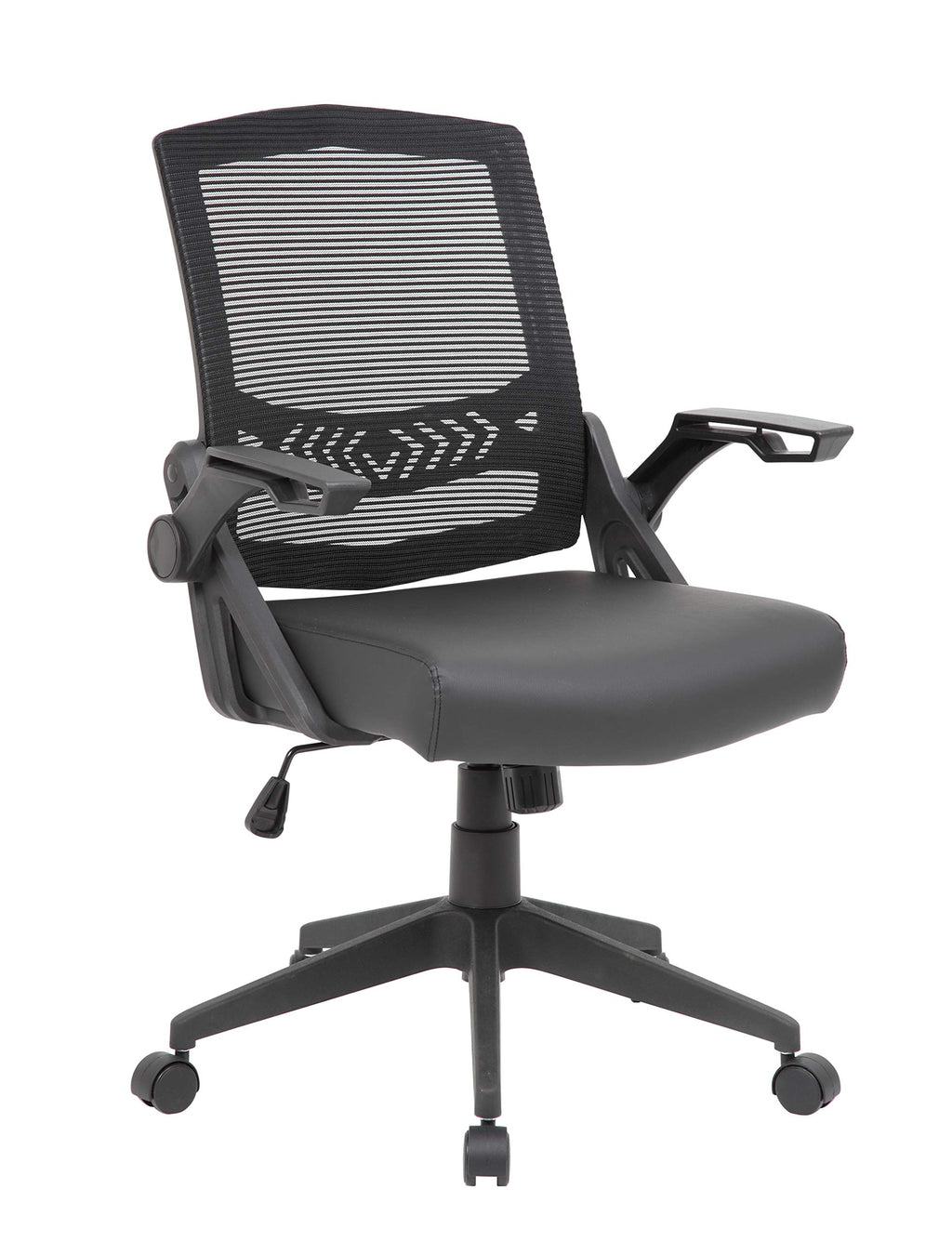 Boss Office Products Task Chair With Flip Arms, Black,26.5"D X 24"W X 39.5"H