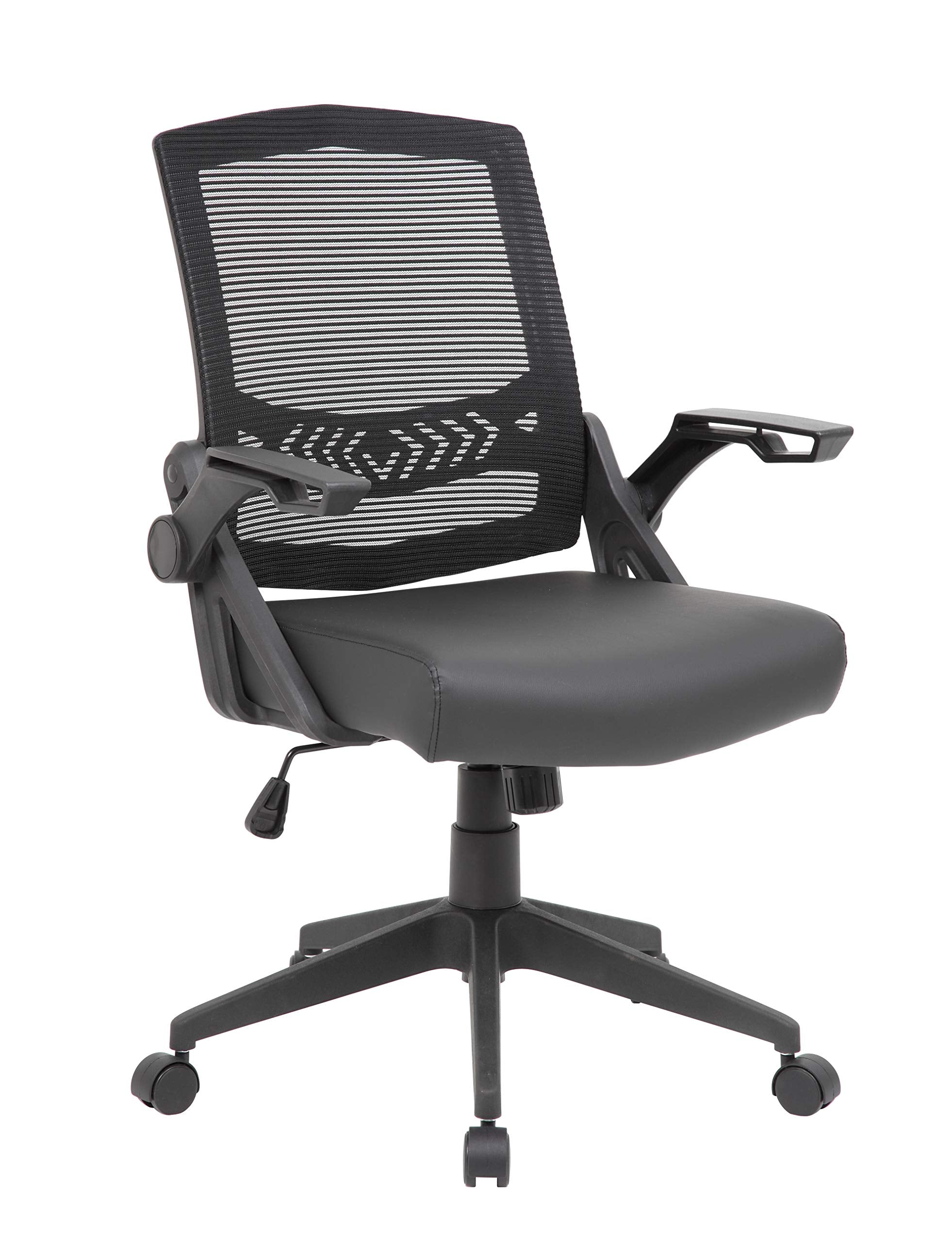 Boss Office Products Task Chair With Flip Arms, Black,26.5"D X 24"W X 39.5"H