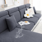 Smiry Waterproof Couch Cushion Covers, Stretch Jacquard Thick Sofa Cushion Covers, Washable Seat Cover Slipcover Elastic Furnitu