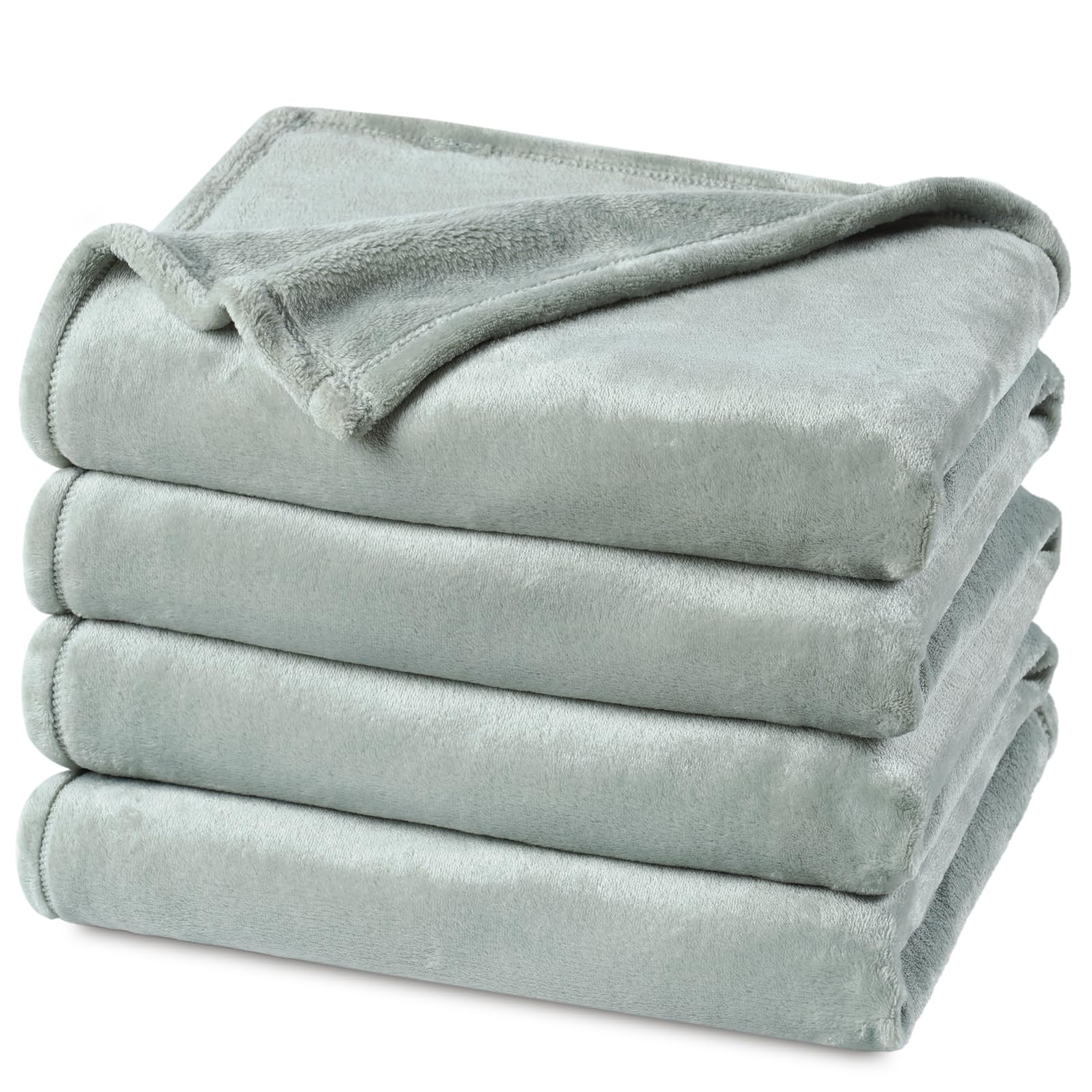 Phf Ultra Soft Fleece Blanket Twin Size, No Shed No Pilling Luxury Plush Cozy 300Gsm Lightweight Blanket For Bed, Couch, Chair, Sofa Suitable For All Season, 66' X 90', Sage Green