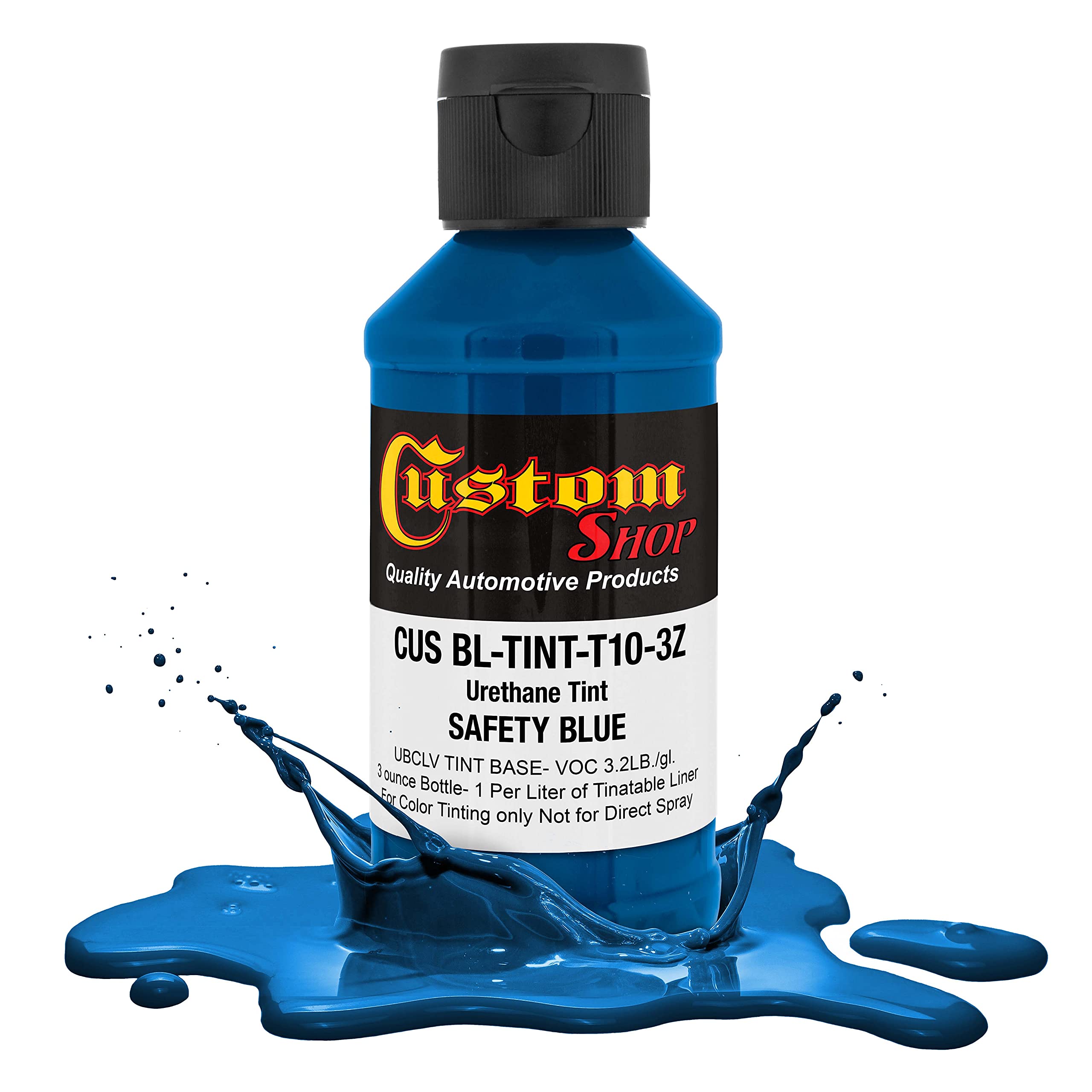Custom Coat 3 Ounce (Safety Blue Color) Urethane Tint Concentrate For Tinting Truck Bed Liner Coatings - Proportioned For Use In