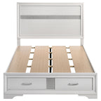 Coaster Home Furnishings Miranda Contemporary 4-Piece Bedroom Set Full Size Storage Panel Bed Frame 50-inch Headboard White 205111F-S4