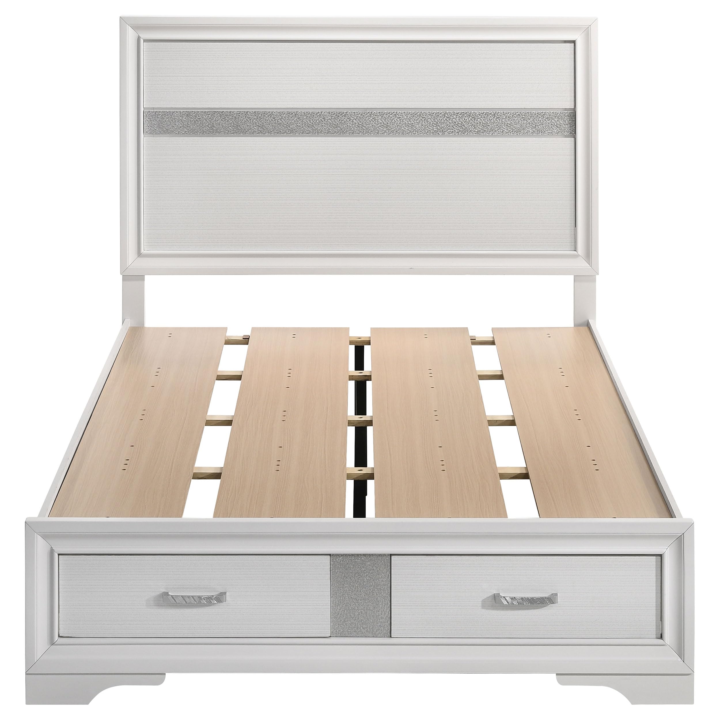 Coaster Home Furnishings Miranda Contemporary Wood Full Size Storage Panel Bed Frame 50-inch Headboard White 205111F