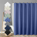 Aiyufeng Royal Blue Shower Curtain, Embossed Textured Fabric Shower Curtain For Bathroom - Soft Cloth & Hotel Spa Luxury, Water