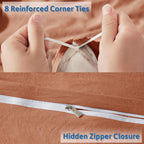 Nestl Twin Duvet Cover Set - Soft Prewashed Rust Duvet Cover Twin/Twin Xl, 2 Piece, With Zipper Closure, 1 Duvet Cover 68X90 Inches And 1 Pillow Sham - No Comforter