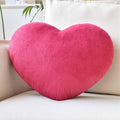 Xvtru Heart Pillow, Soft Heart Shaped Pillow, Cute Faux Rabbit Fur Room Decorative Throw Pillow, 19.6''X15.7'' Raspberry Red Hea