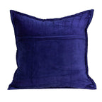HomeRoots 50% Cotton, 50% Viscose 20' x 7' x 20' Transitional Royal Blue Quilted Pillow Cover with Poly Insert
