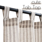 Jinchan Kitchen Curtains Linen Striped Tier Curtains 24 Inch Length Ticking Stripe Cafe Curtains Pinstripe Farmhouse Small Window Curtains Tab Top For Living Room Bathroom Rv 2 Panels Grey On Beige