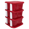 Cutting Edge 3 Layer, Modular Storage Drawer Set, Red
