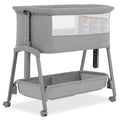Dream On Me Calypso Portable Bassinet with Wheels in Grey, Quick & Easy Folding, Seven Adjustable Height, Machine Washable Fabri