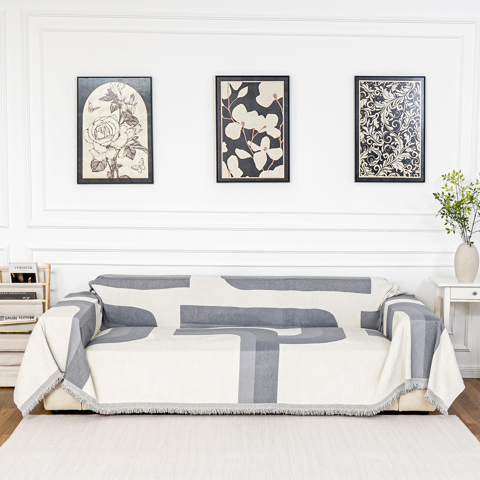 Meetsky Sofa Covers For 3 Cushion Couch Sofa Chenille Sofa Slipcover Dog Couch Covers For Sectional L Shaped Couch Pets Protecto