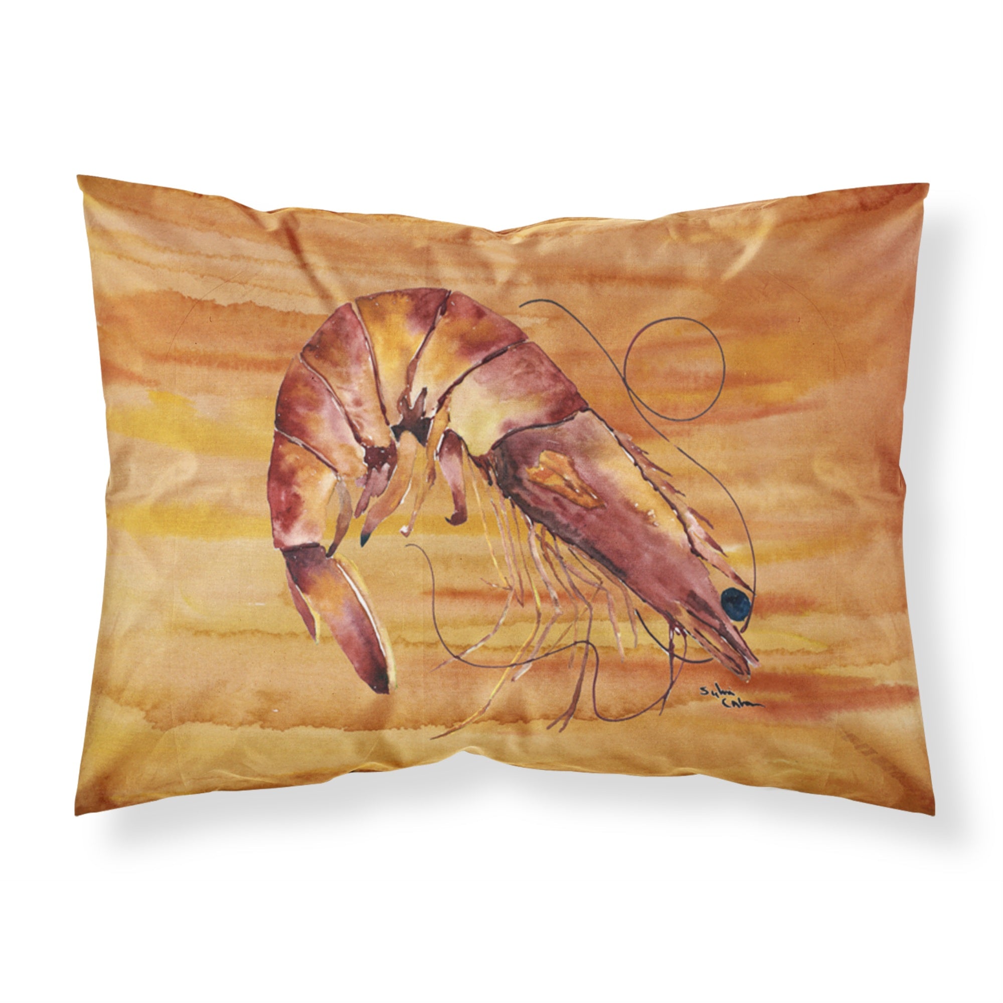 'Caroline'S Treasures 8140Pillowcase Shrimp Moisture Wicking Fabric Standard Pillowcase, Large, Multicolor'