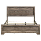 Coaster Home Furnishings Kauffman Transitional Wood Eastern King Size Panel Bed Frame 54-inch Headboard Washed Taupe 204191KE
