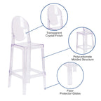 Flash Furniture Ghost Barstool With Oval Back In Transparent Crystal