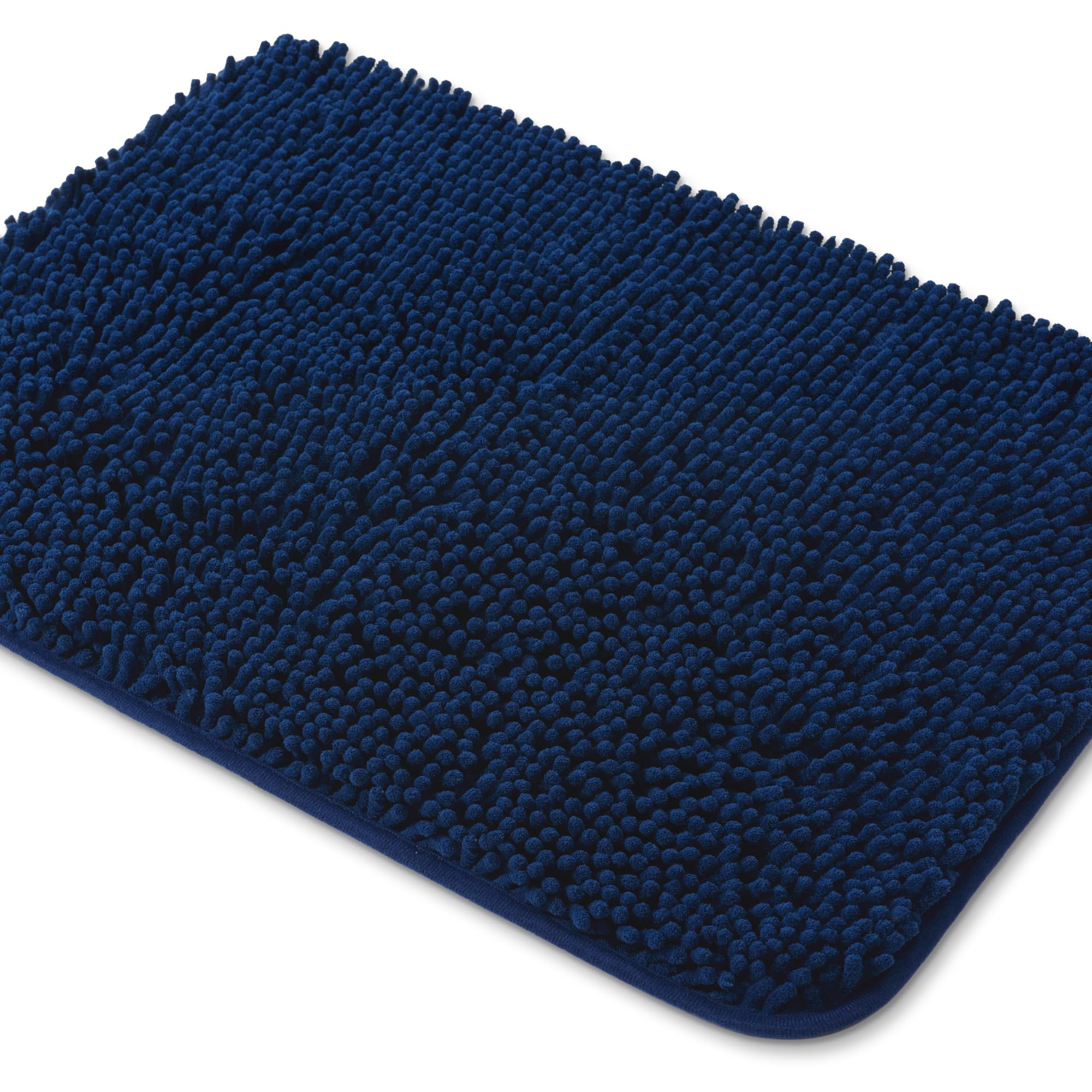 Yeaban Navy Blue Bathroom Rugs - Thick Chenille Bath Mats | Absorbent and Washable Bath Rug Non-Slip, Plush and Soft Rugs for Ba
