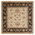 SAFAVIEH Lyndhurst Collection 53 Square Ivory/Black LNH212B Traditional Oriental Non-Shedding Living Room Bedroom Area Rug
