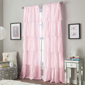 Flounced Ruffle Rod Pocket Curtain Panel, 95 Inch, Pink, 1 Panel, 1Q82460Apk