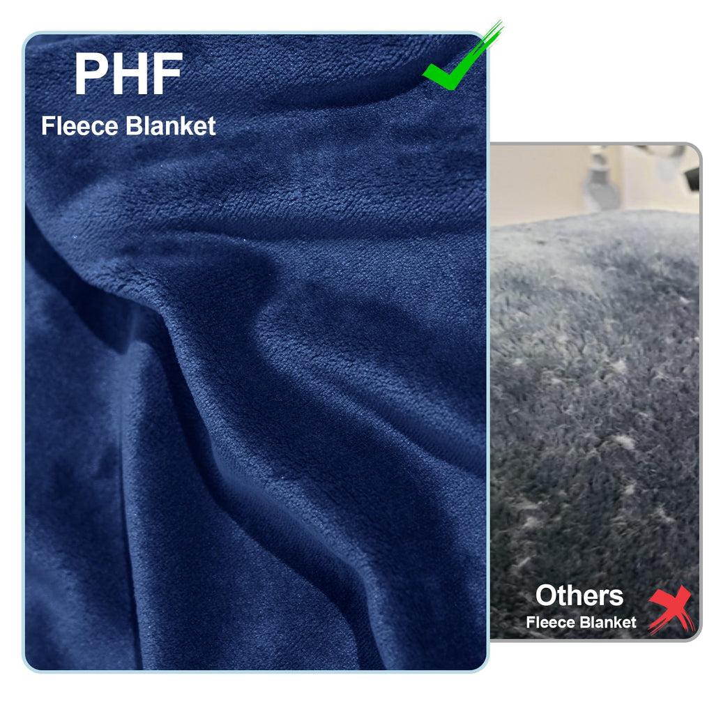 Phf Ultra Soft Fleece Throw Blanket, No Shed No Pilling Luxury Plush Cozy 300Gsm Lightweight Blanket For Bed, Couch, Chair, Sofa Suitable For All Season, 50' X 60', Navy Blue