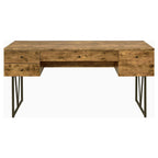 Coaster Home Furnishings Analiese Rustic 63-Inch 4-Drawer Home Office Computer Writing Desk Study Table with Storage Engineered Eco-Friendly Wood Look Laminate Sturdy Steel Base Rustic Nutmeg 800999