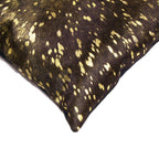 HomeRoots Kitchen Decorative Cowhide Pillow - 12' x 20' x 5', Chocolate and Gold